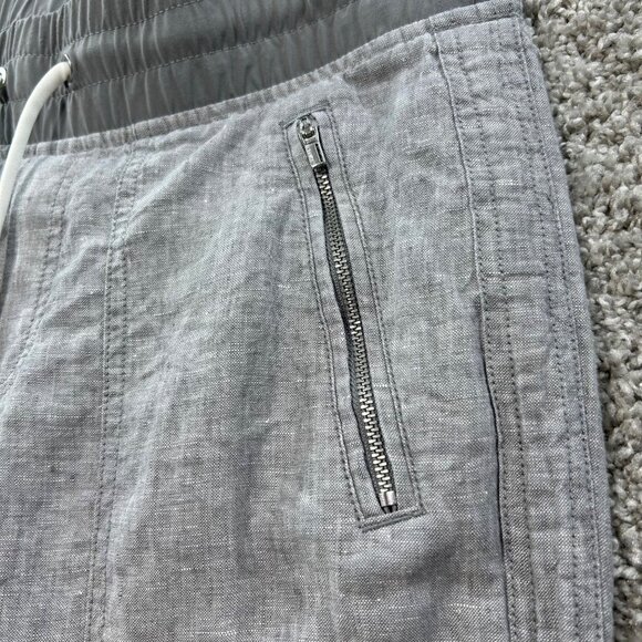 Athleta Women's Sz 4 Cabo Linen Jogger Pants In Osprey Gray Athletic Pants - Picture 4 of 11